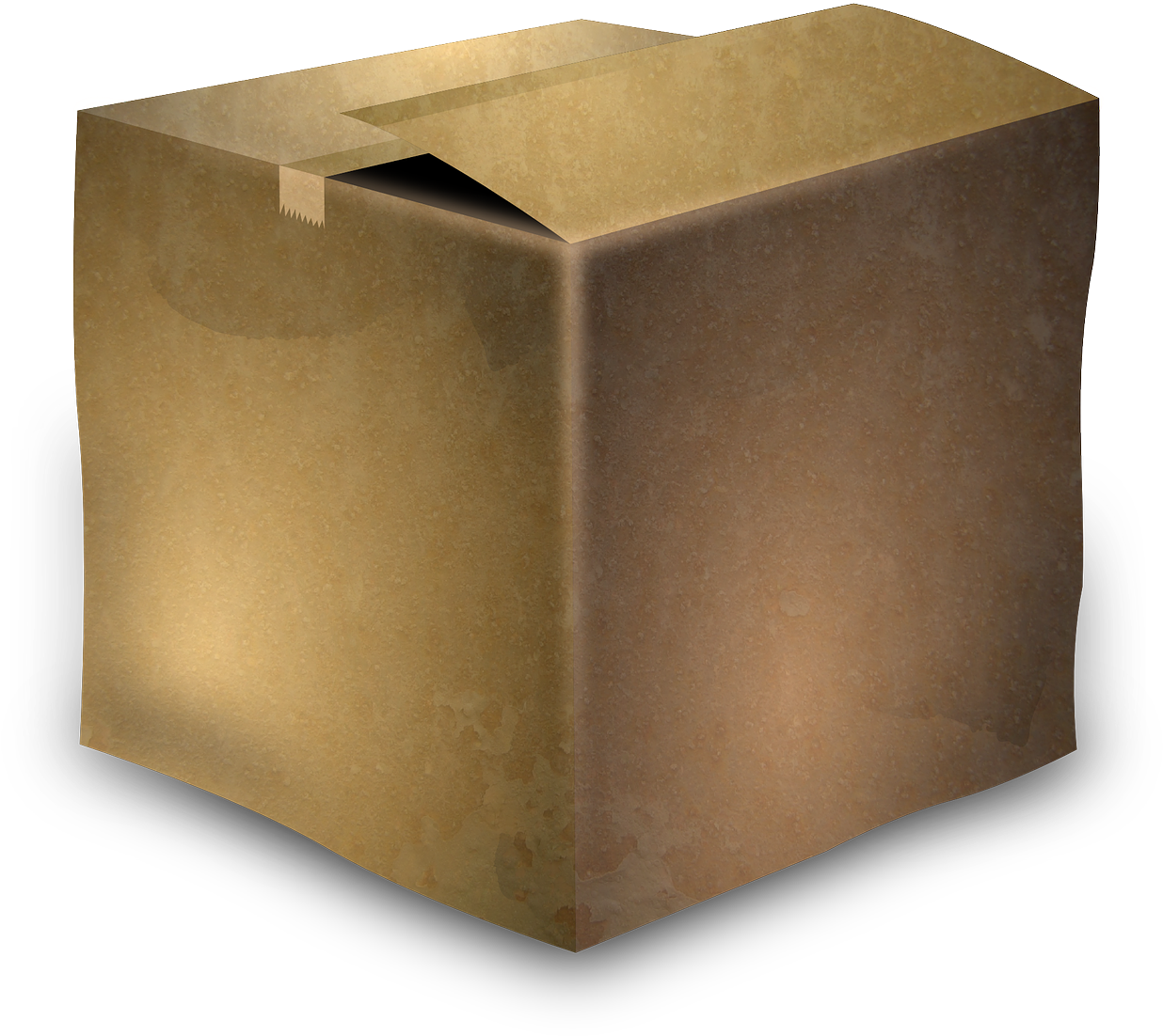 Cardboard Box Closed Top View PNG image