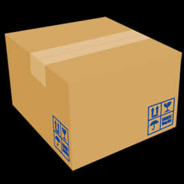 Cardboard Shipping Box Graphic PNG image