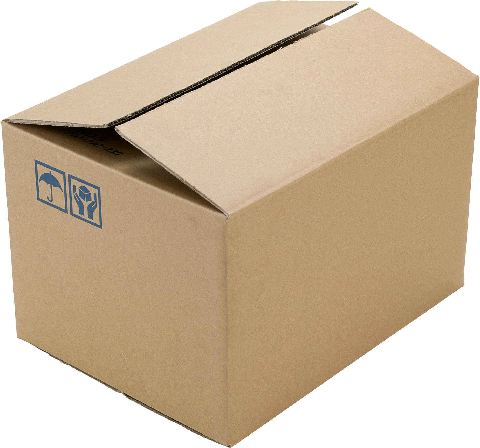 Cardboard Shipping Box Open Flap PNG image