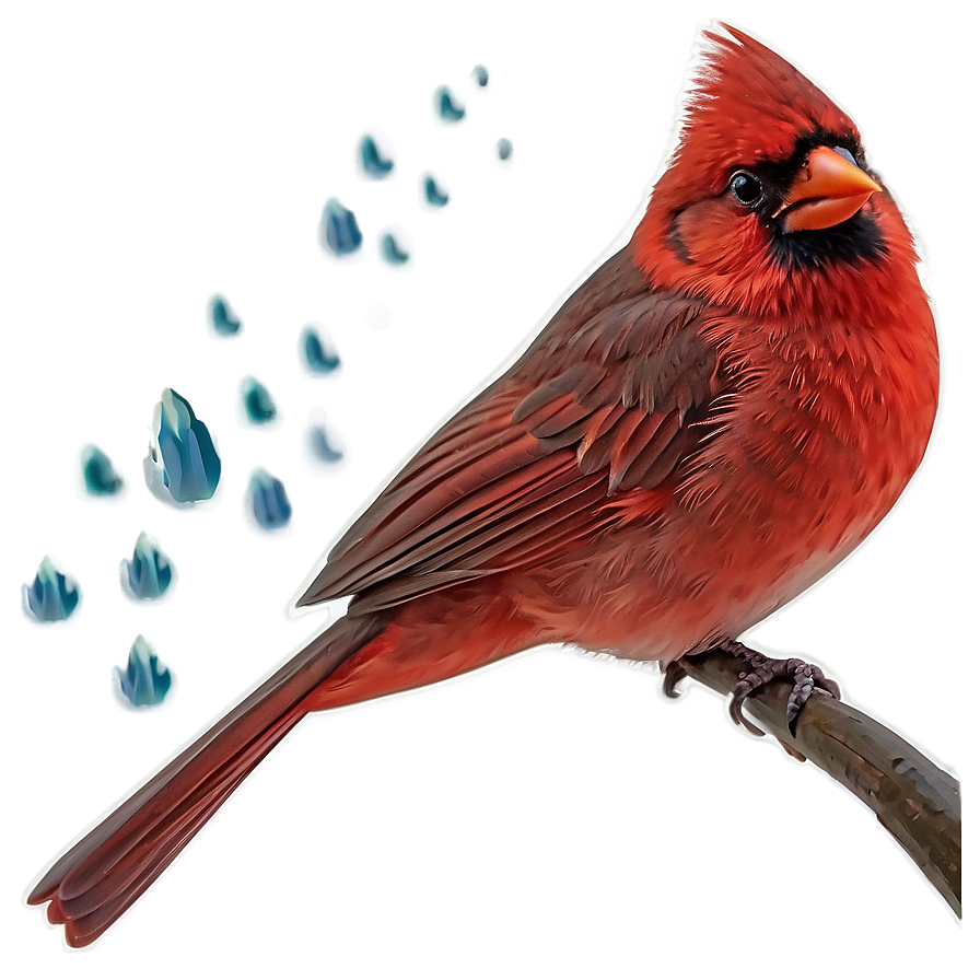 Cardinal Bird In Rain Png Ern PNG image