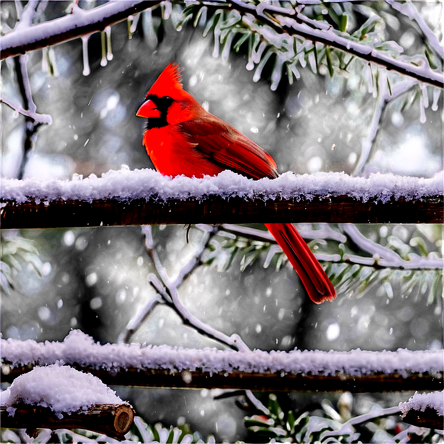 Cardinal In Winter Wonderland Png 23 PNG image