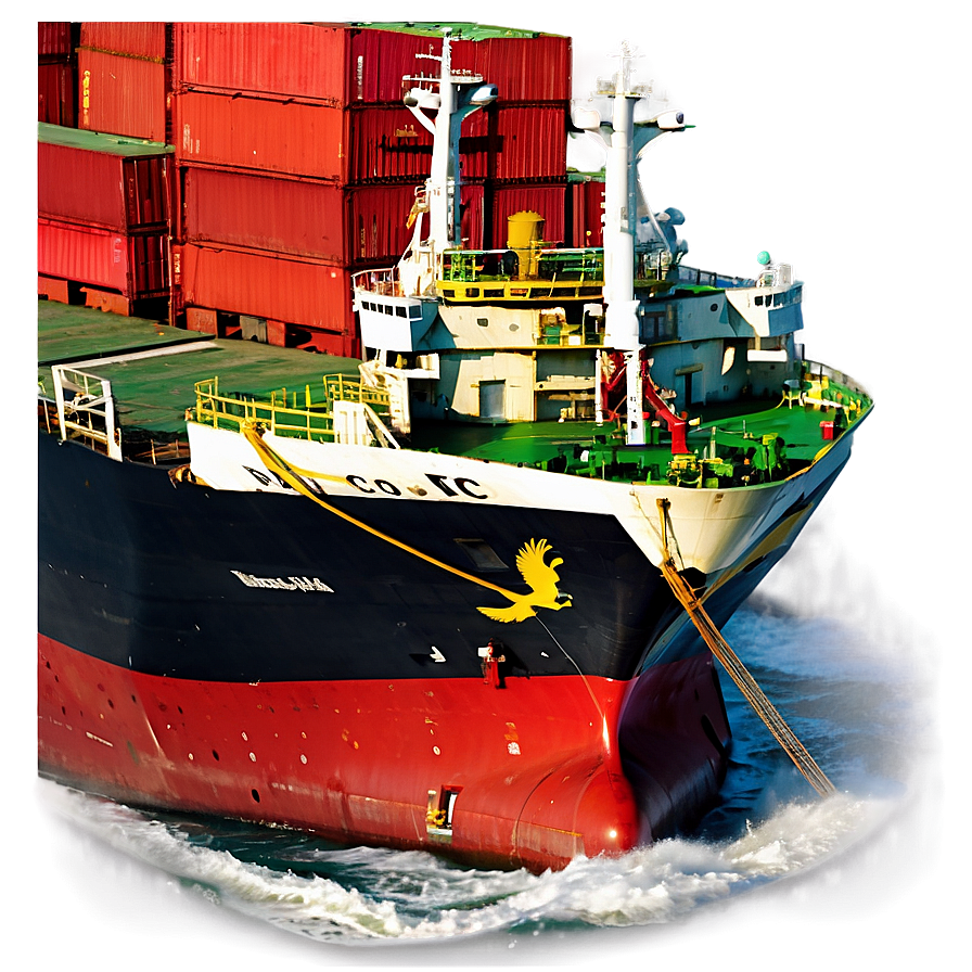 Cargo Ship Docked Png 06122024 PNG image