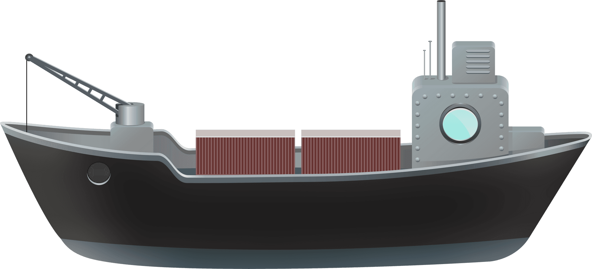 Cargo Ship Illustration PNG image
