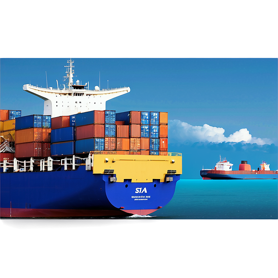 Cargo Ship With Containers Png 06122024 PNG image