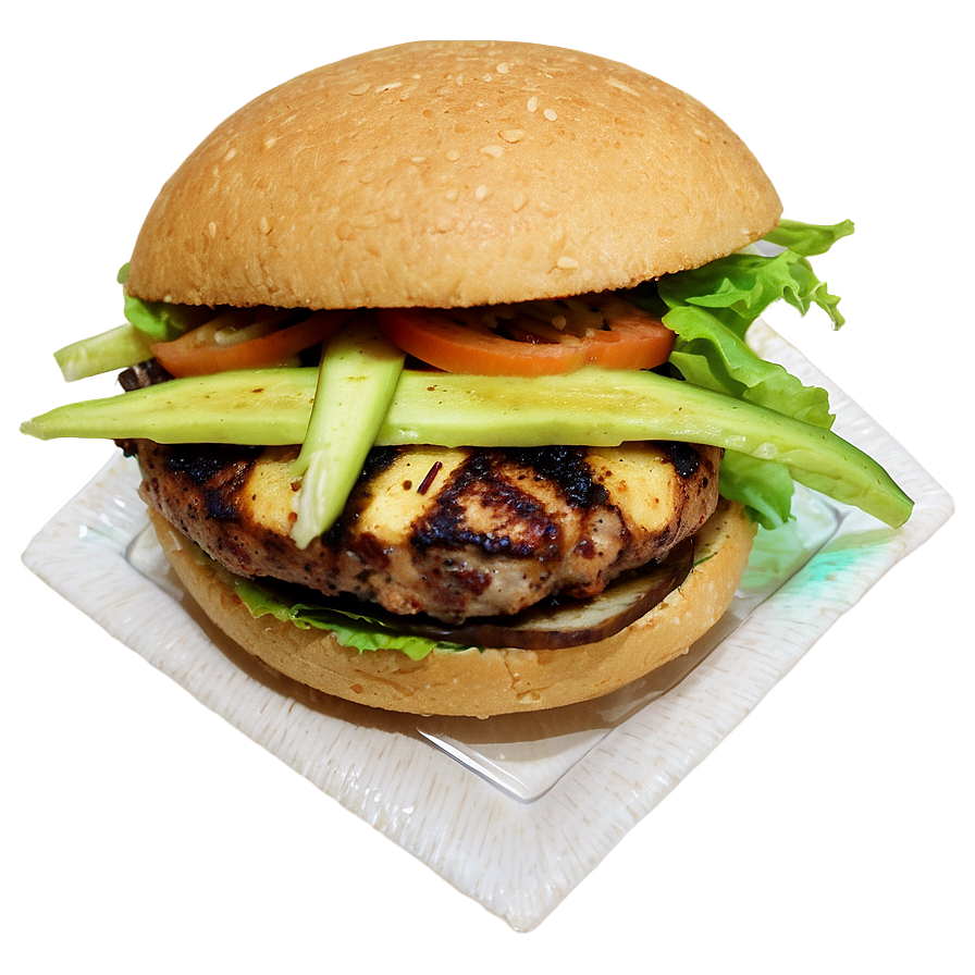 Caribbean Jerk Chicken Burger Png Tif PNG image