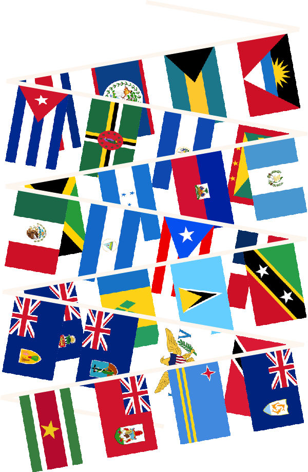 Caribbean Nations Flags Display PNG image