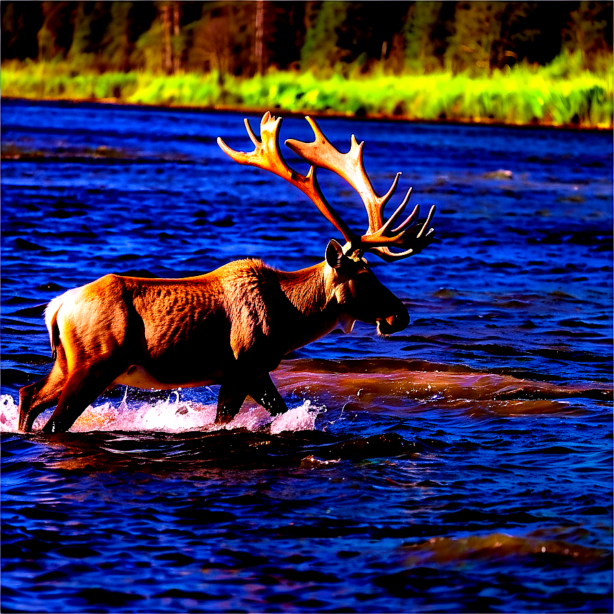 Caribou Crossing River Png 78 PNG image