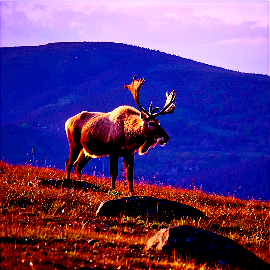 Caribou On Mountain Ridge Png Jgd95 PNG image