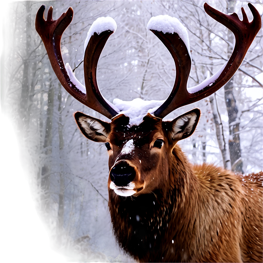 Caribou Standing In Snowstorm Png 61 PNG image