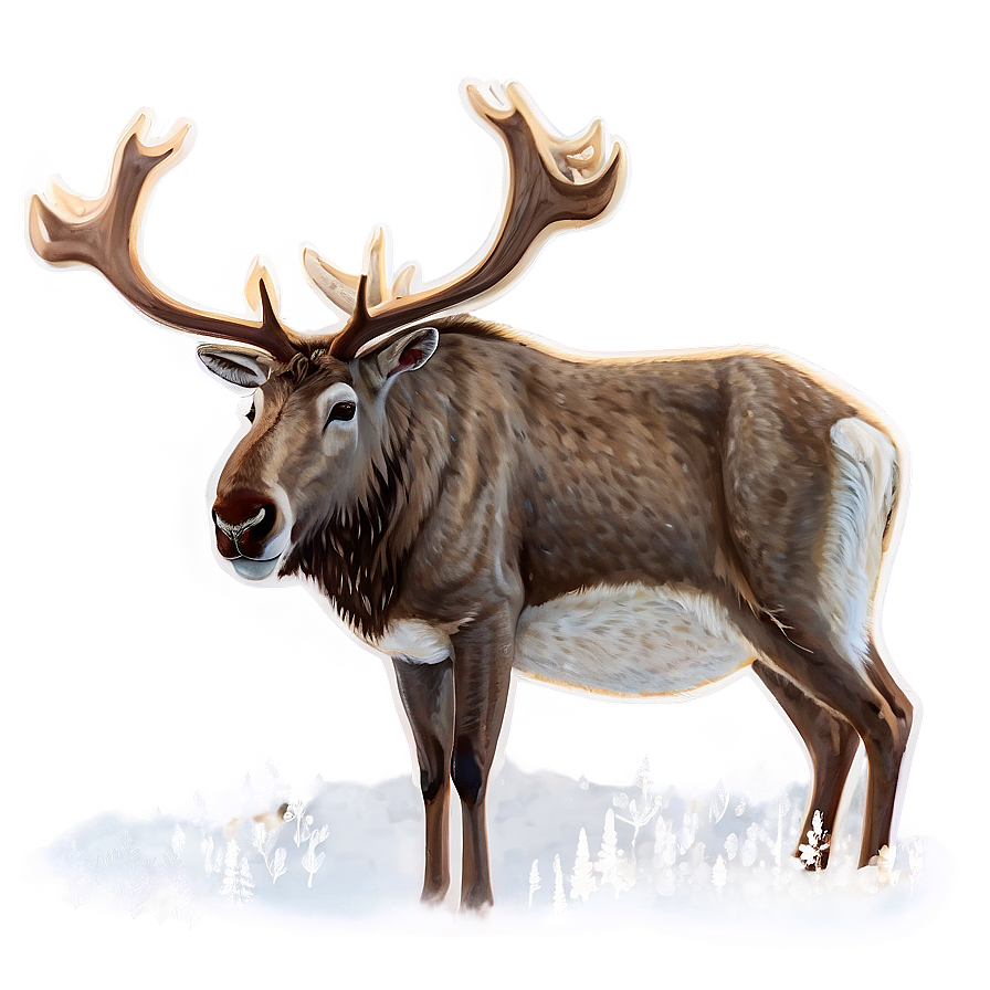 Caribou With Snowy Backdrop Png 06292024 PNG image