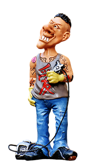 Caricature Figure With Tattoos PNG image