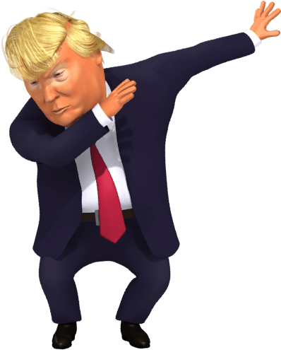 Caricatured Trump Dabbing Pose PNG image