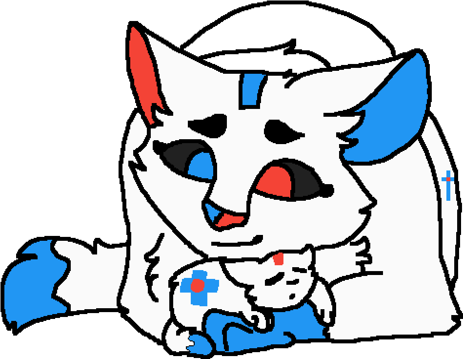 Caring_ Animated_ Cat_ Mother_with_ Kitten PNG image