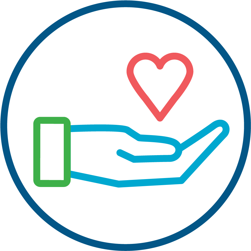 Caring Hand Heart Icon PNG image