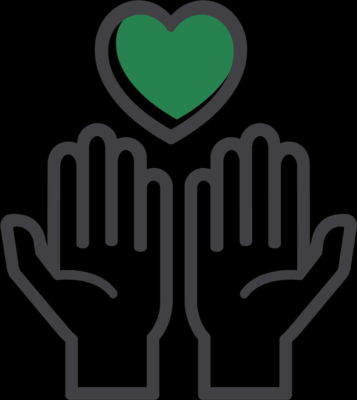 Caring Hands Heart Icon PNG image