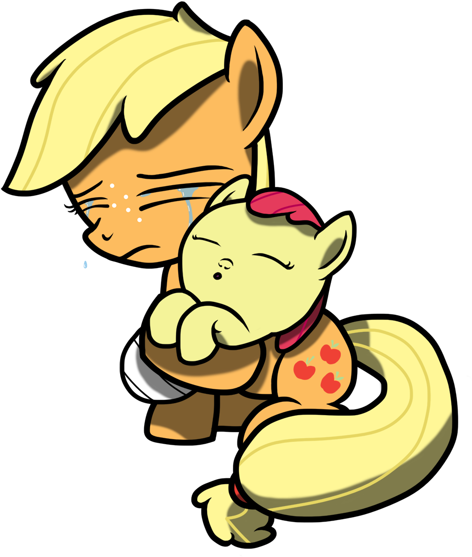 Caring_ Pony_ Holding_ Sleeping_ Baby PNG image