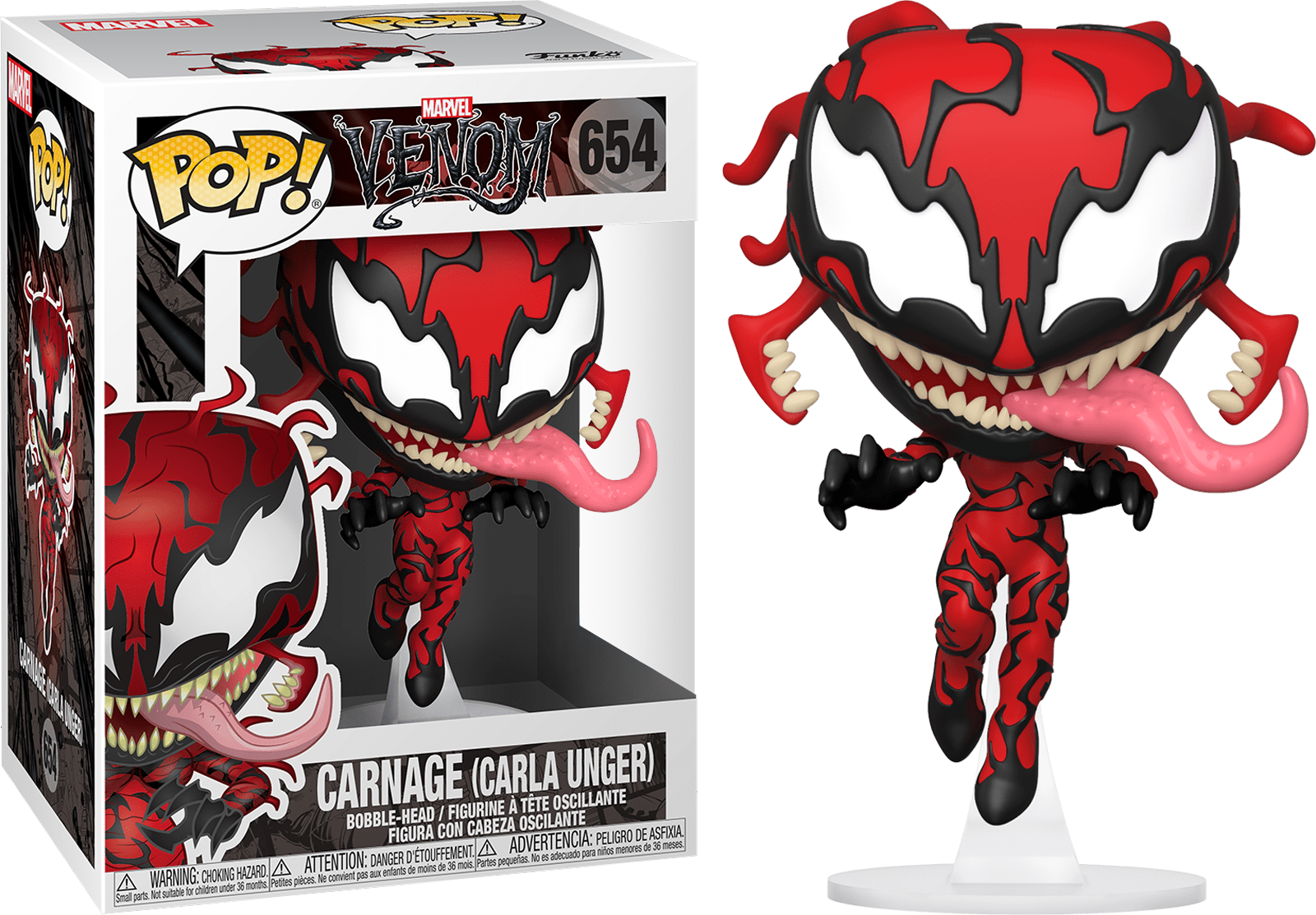 Carnage Carla Unger Funko Pop Figure PNG image