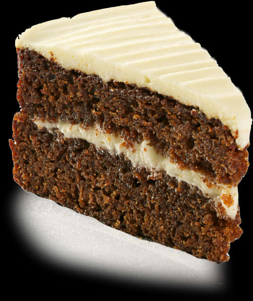 Carrot Cake Slice Cream Cheese Frosting PNG image