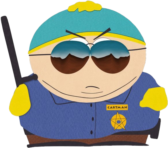 Cartman As A Cop Illustration PNG image