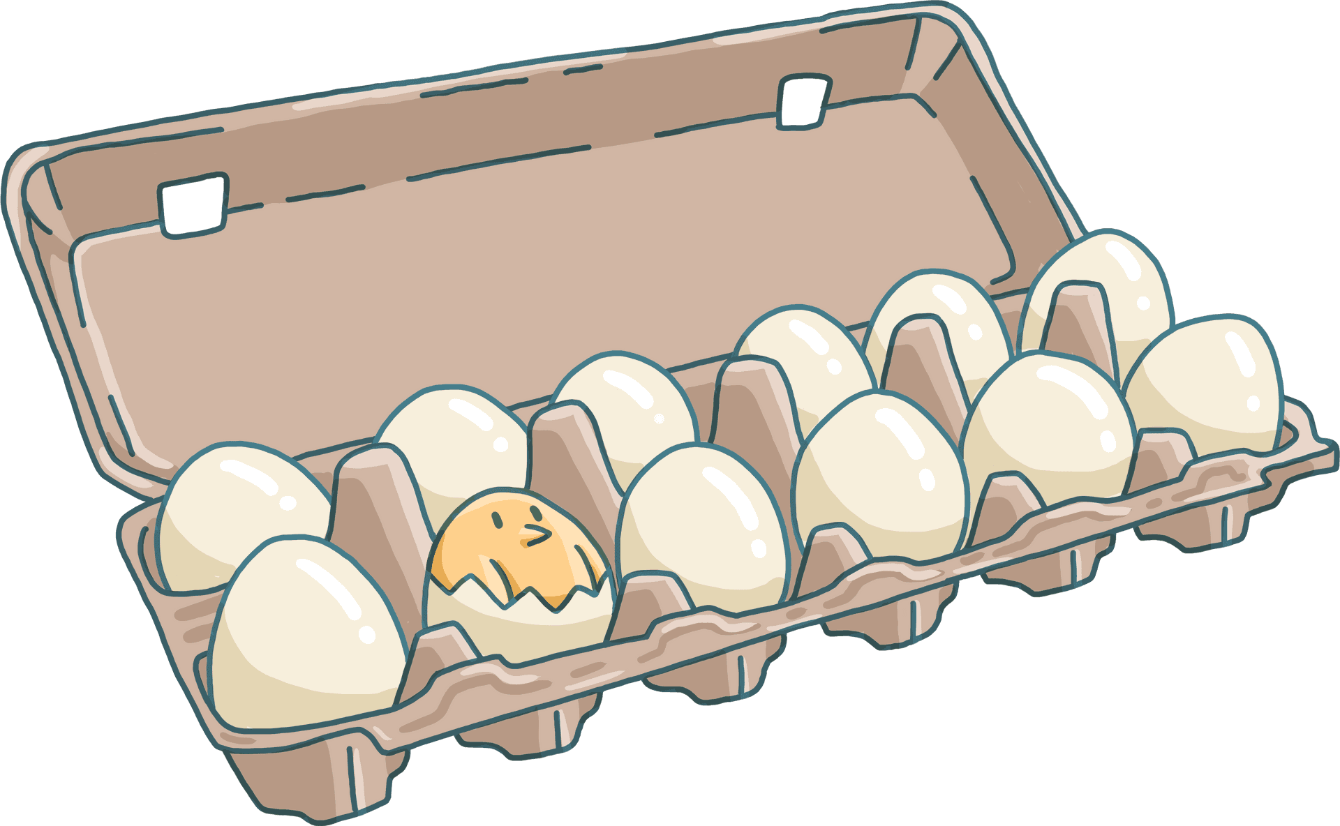 Cartonof Eggswith One Cracked PNG image