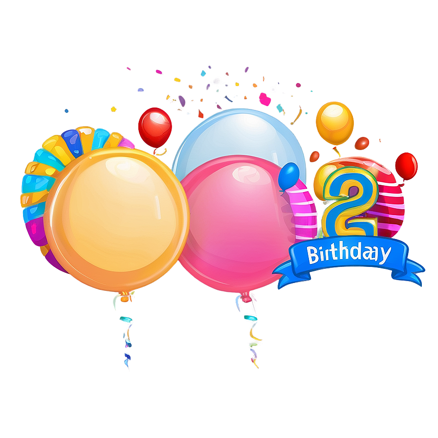 Cartoon 2nd Birthday Banner Png Wvk PNG image