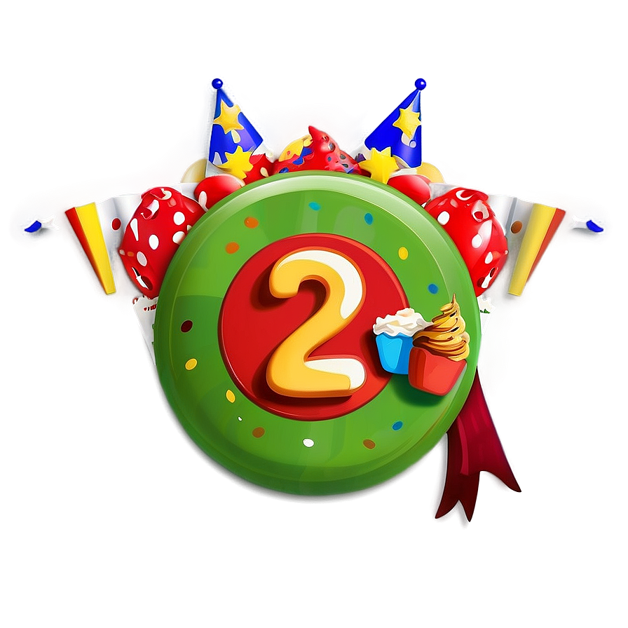 Cartoon 2nd Birthday Banner Png Xhy2 PNG image