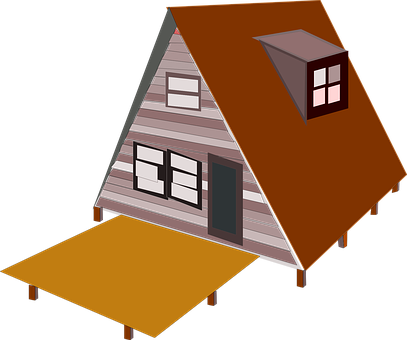 Cartoon A Frame House PNG image