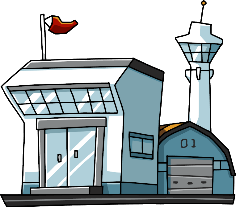 Cartoon Airport Terminal Illustration PNG image