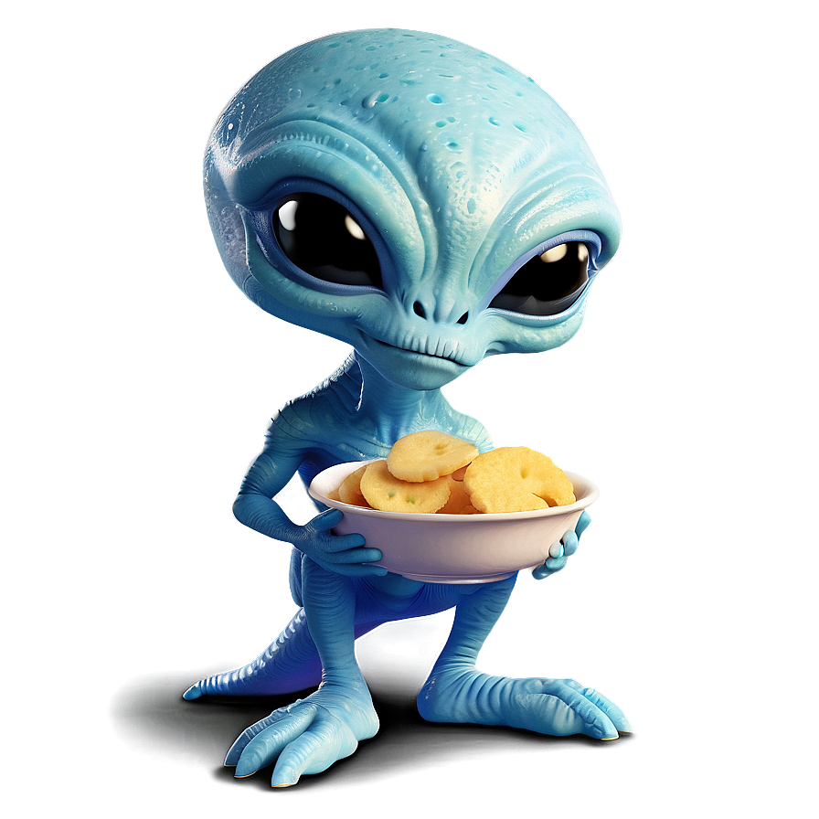 Cartoon Alien Eating Snack Png Lct PNG image