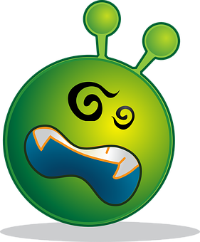Cartoon Alien Emoji Graphic PNG image