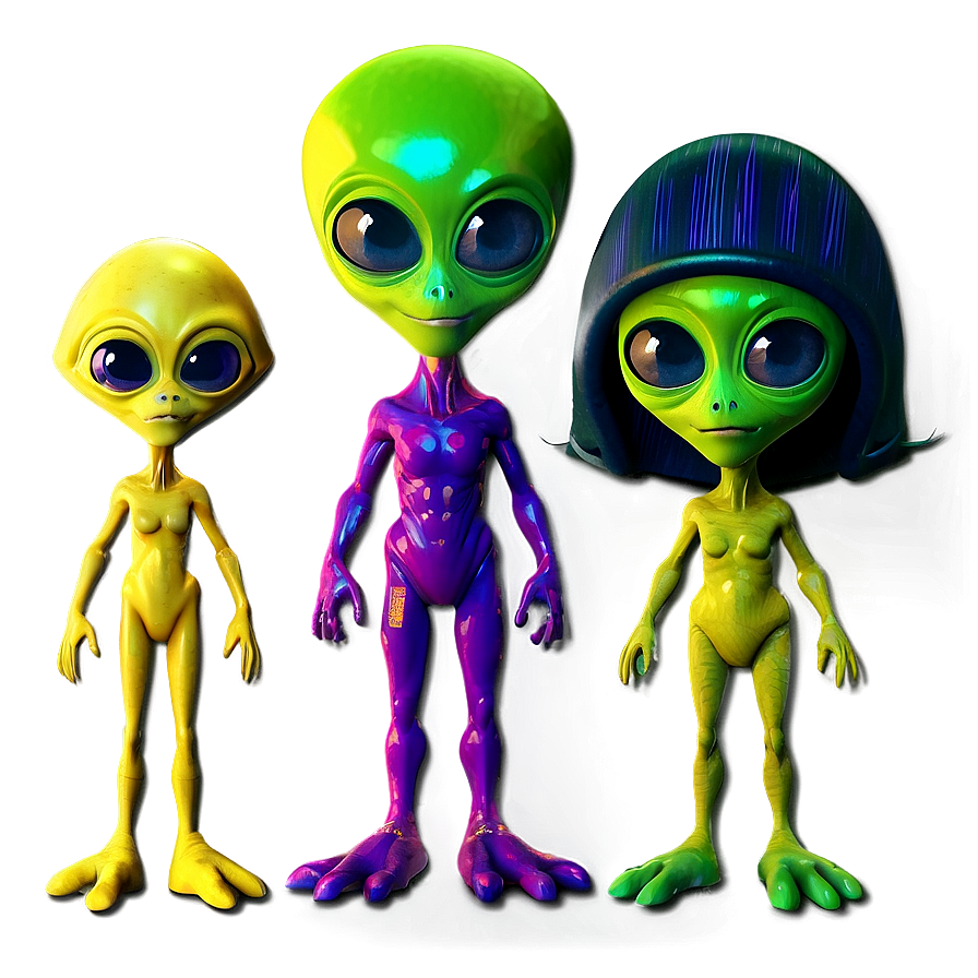 Cartoon Alien Family Png 06292024 PNG image