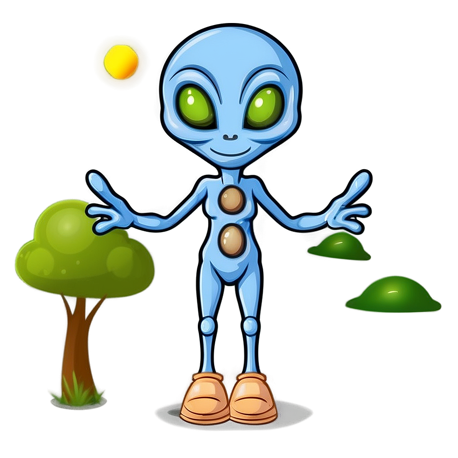 Cartoon Alien On Adventure Png 06292024 PNG image