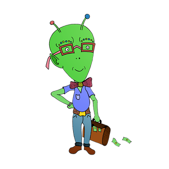 Cartoon Alien Readyfor Travel PNG image