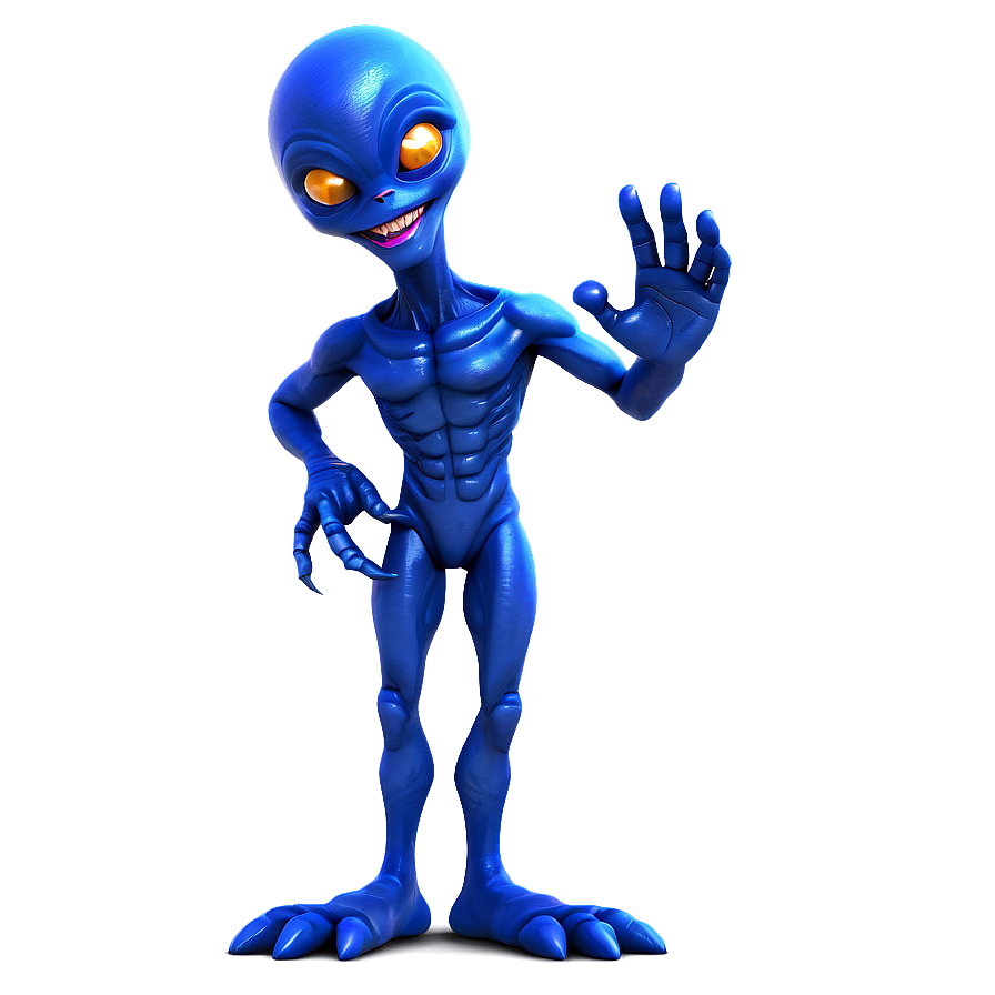 Cartoon Alien Waving Hello Png 06292024 PNG image