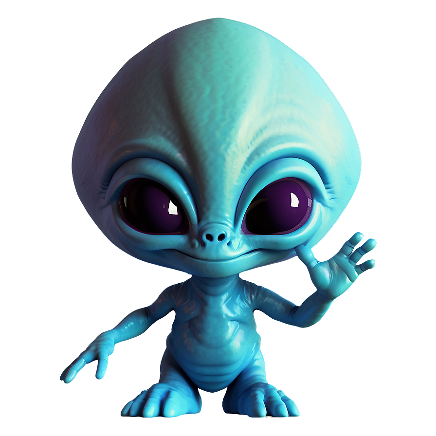 Cartoon Alien Waving Hello Png 06292024 PNG image