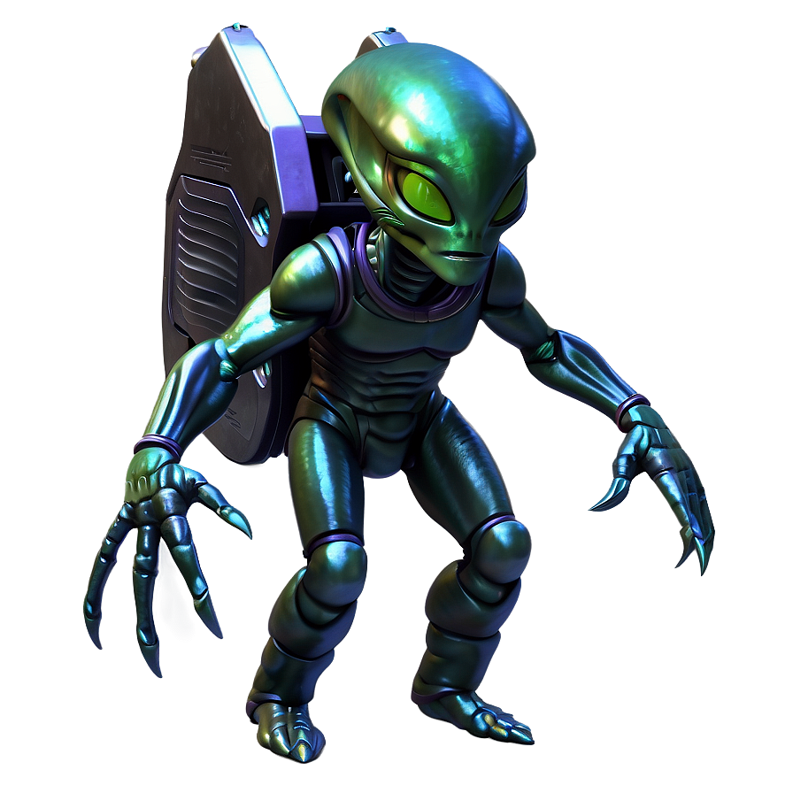 Cartoon Alien With Jetpack Png Wxj PNG image