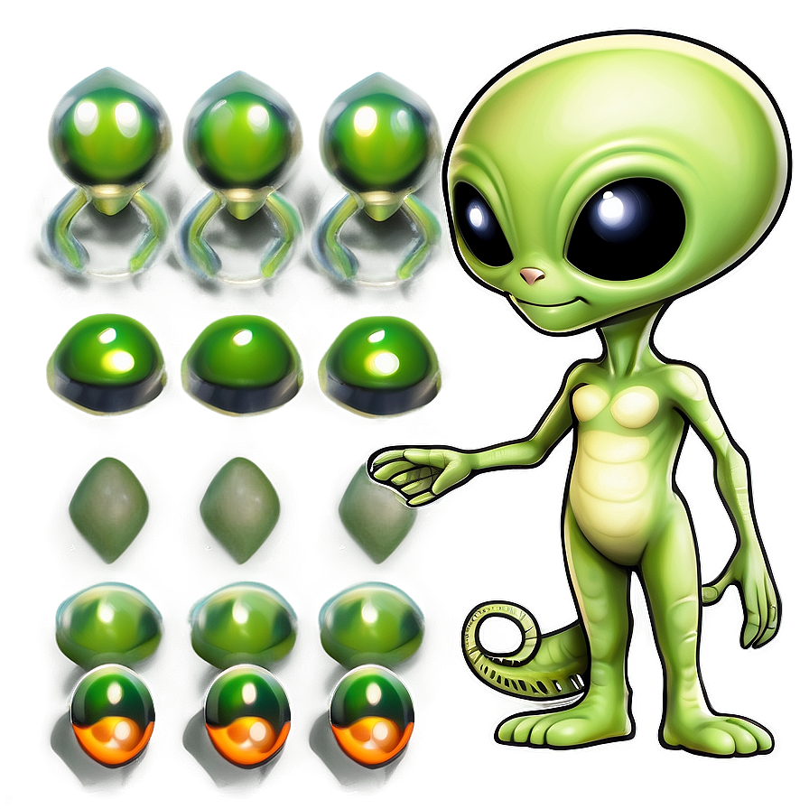 Cartoon Alien With Space Cat Png Kcl PNG image