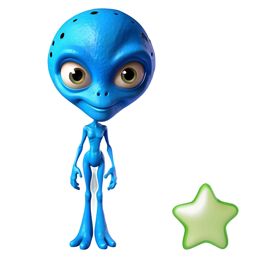 Cartoon Alien With Stars Png 32 PNG image