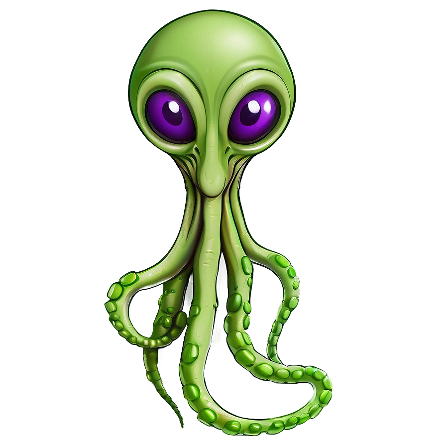 Cartoon Alien With Tentacles Png 40 PNG image