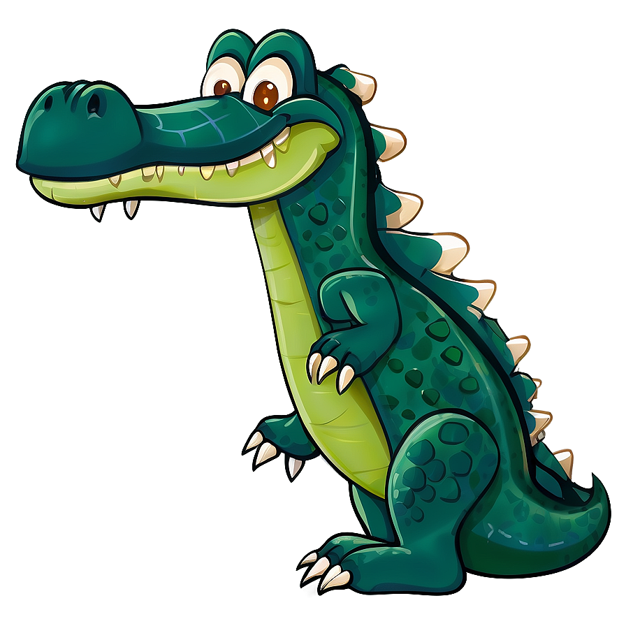 Cartoon Alligator Design Png 05212024 PNG image