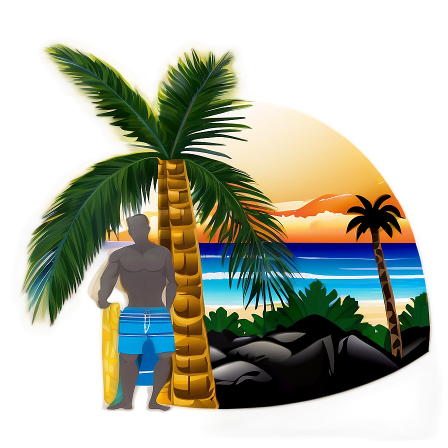 Cartoon Aloha Scene Png 3 PNG image