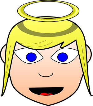 Cartoon Angel Face Graphic PNG image