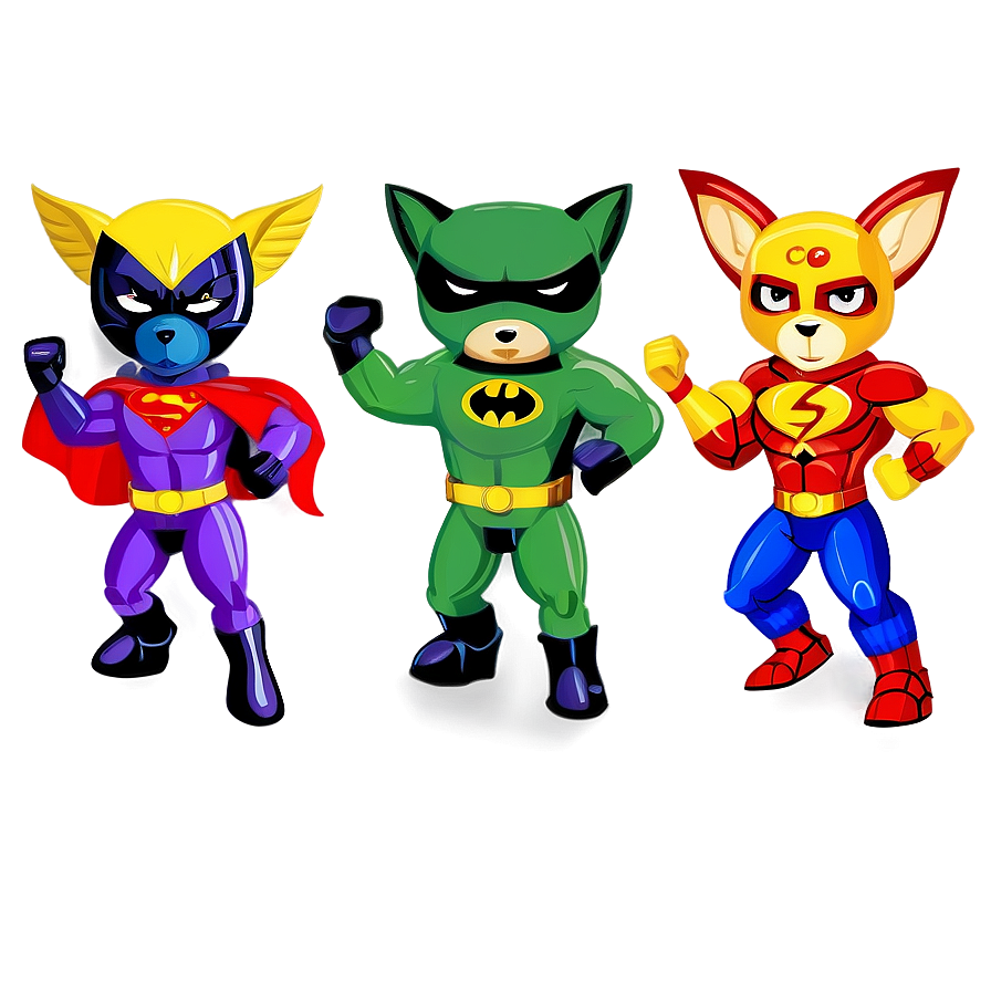 Cartoon Animal Superheroes Png 06252024 PNG image