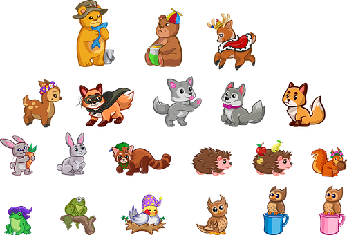 Cartoon_ Animals_ Collection PNG image