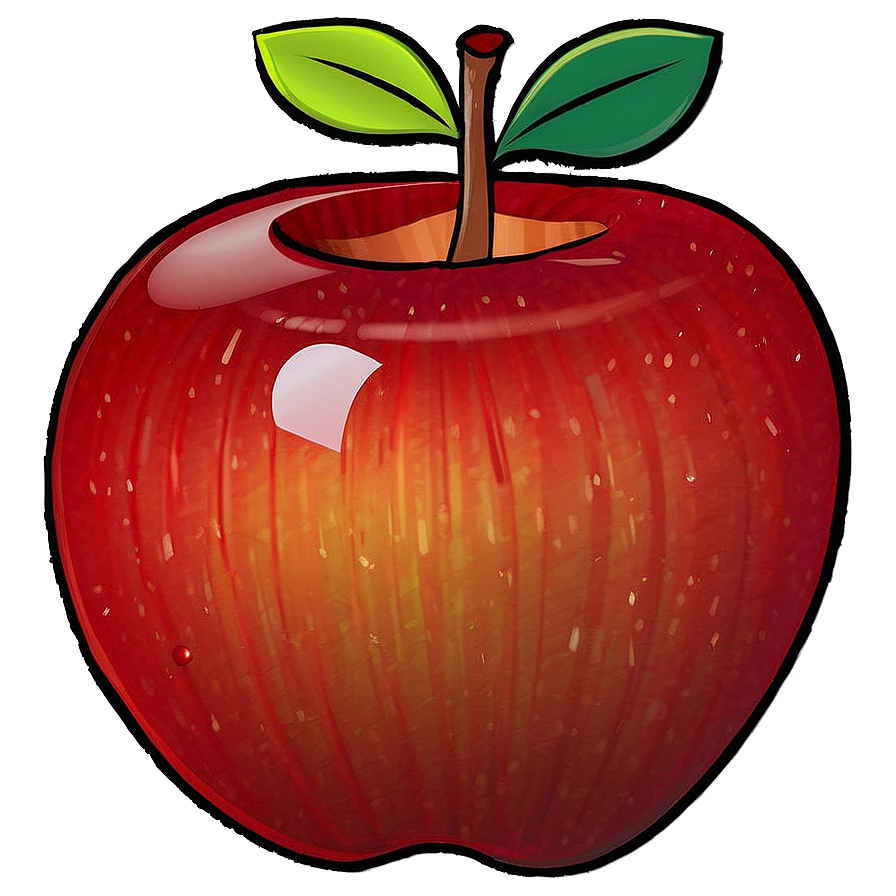 Cartoon Apple School Png 06272024 PNG image