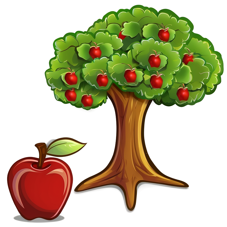 Cartoon Apple Tree Png 06132024 PNG image