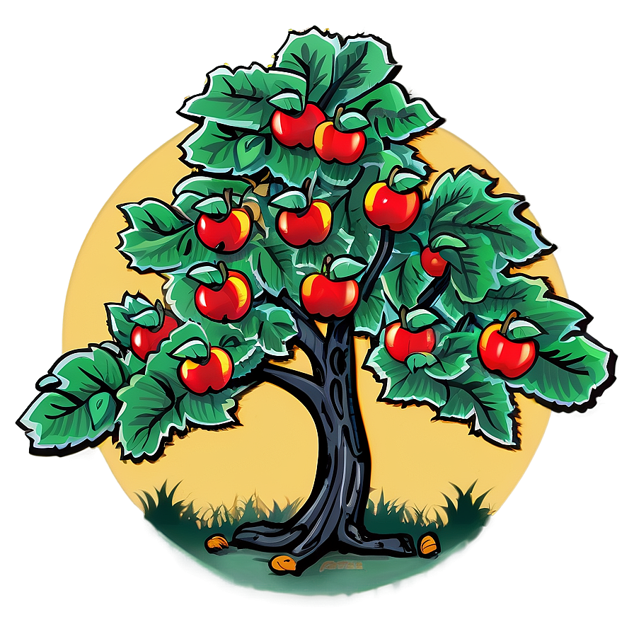 Cartoon Apple Tree Png Ggd41 PNG image