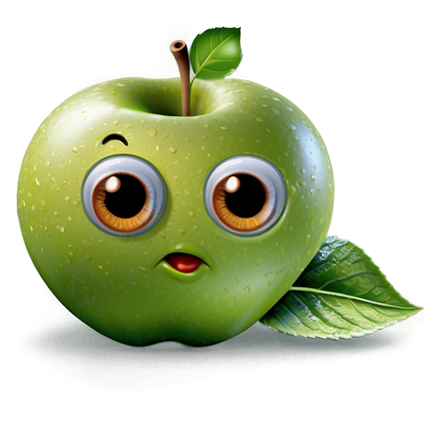 Cartoon Apple With Eyes Png 95 PNG image