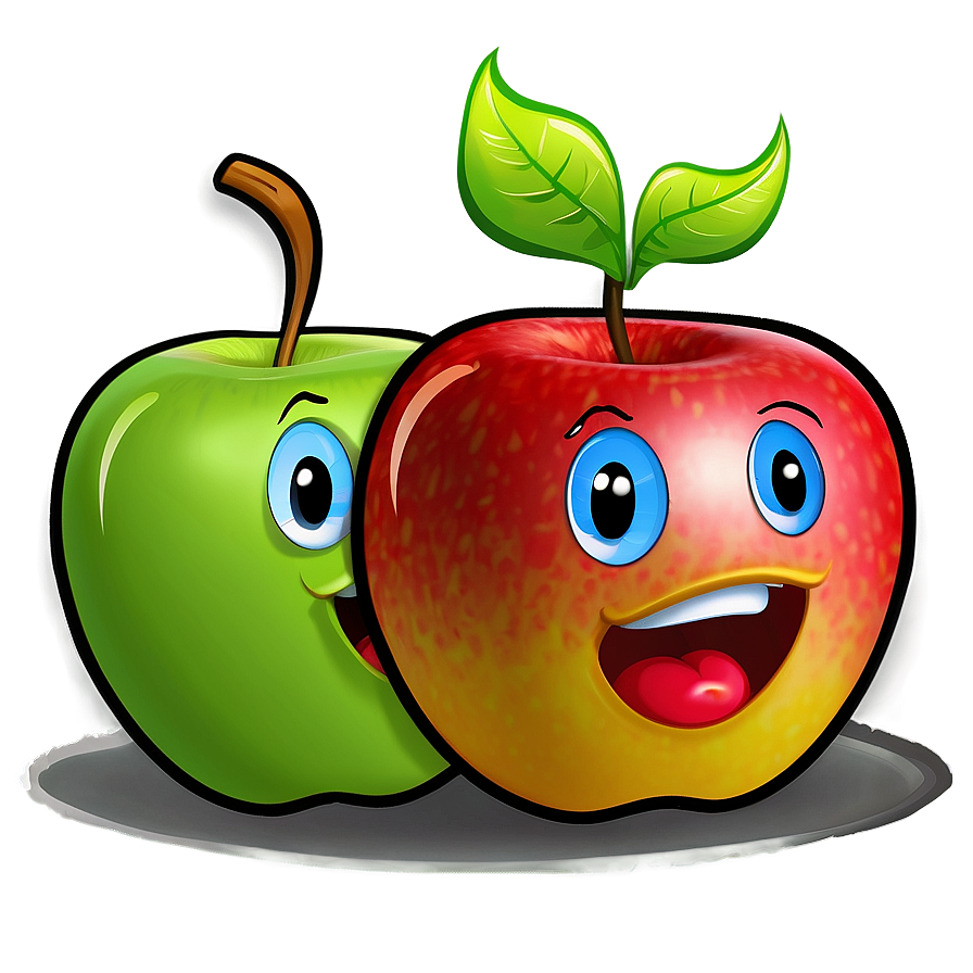 Cartoon Apple With Hat Png 76 PNG image