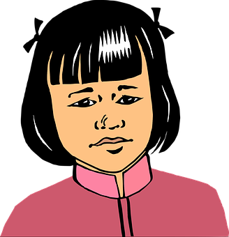 Cartoon Asian Child Portrait PNG image